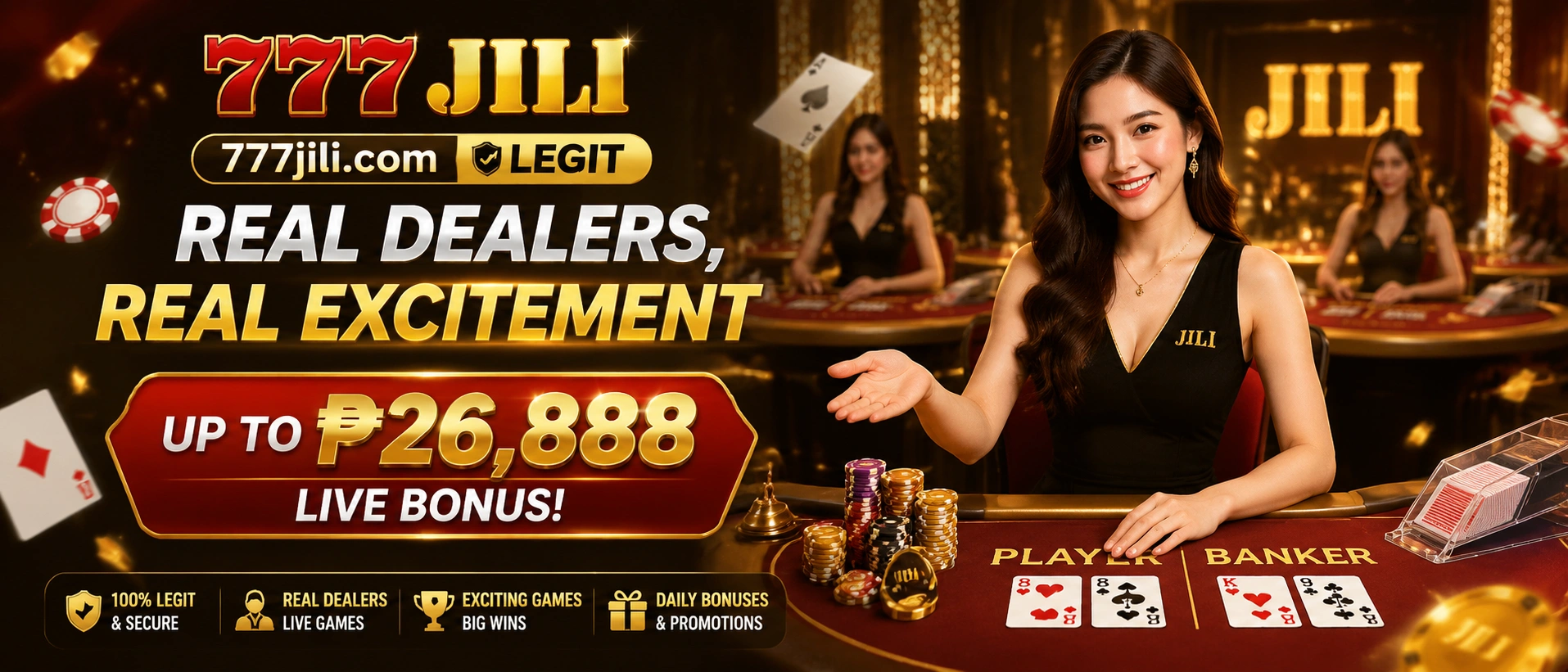 Live casino table layout with clear betting panels